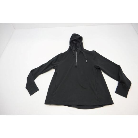 Athleta Fleece Hoodie Stretch Pullover Black Athletic Sweater Womens Small - Picture 5 of 9